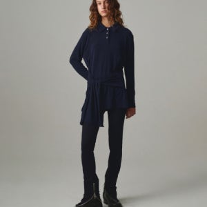 [문선] Bold Zip-Detail Leggings Pants / NAVY MS261WPT03NV00