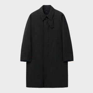 [커스텀멜로우] Black Cotton Balmaccan Coat CWCAS26112BKX