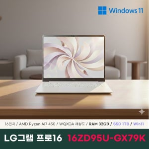 LG전자 2026 그램 프로16 16ZD95U-GX79K 노트북 32GB 1TB Win11