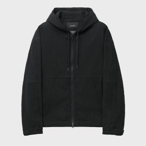 [커스텀멜로우] Black Creased Hood Blouson CWUAM26311BKX