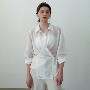[시어링] Aira Two-way Wrap Shirt_[Ivory]