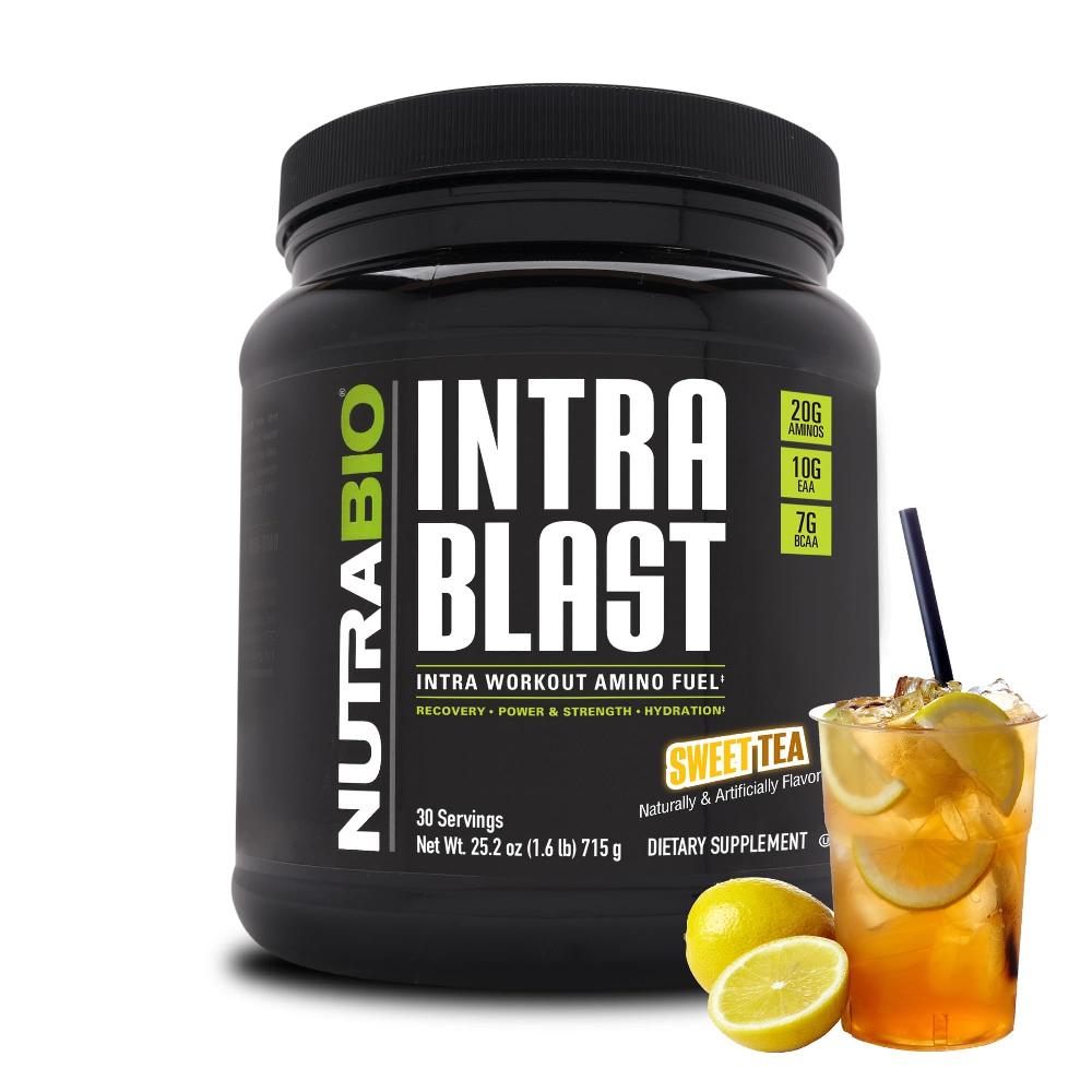 NutraBio Intra Blast Bcaa 분말 <b>아미노산</b> 보충제 전해질 수분 <b>혼합물</b> 인트라 운동 전 근육 회복 20g Eaa 글루타민 5g-드래곤프루트 30회 제공량  달콤한