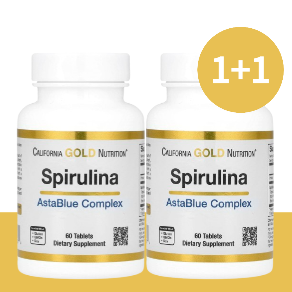 캘리포니아골드뉴트리션 블루 스피룰리나 스피루리나 <b>아스타 블루 복합체</b> 60정 (2개)
