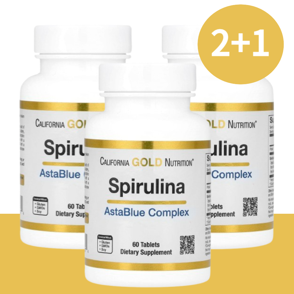 캘리포니아골드뉴트리션 블루 스피루리나 스피룰리나 <b>아스타 블루 복합체</b> 60정 (3개)
