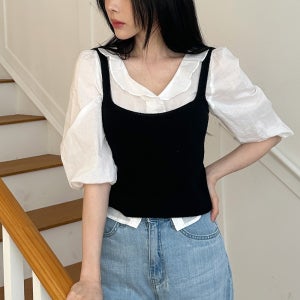 [New season sale] 크롭 니트 뷔스티에
