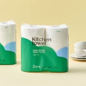 [데일리] 도톰해서 흡수빠른 천연펄프 키친타월 125매 2롤