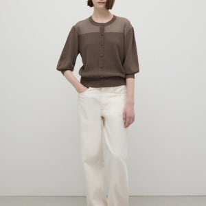 쉬즈미스 시스루 배색 7부 가디건_SSKPOP31040 463694