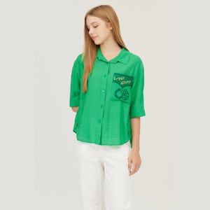 베네통 [롯데백화점]비딩 자수 포켓 블라우스 (BABL05541)