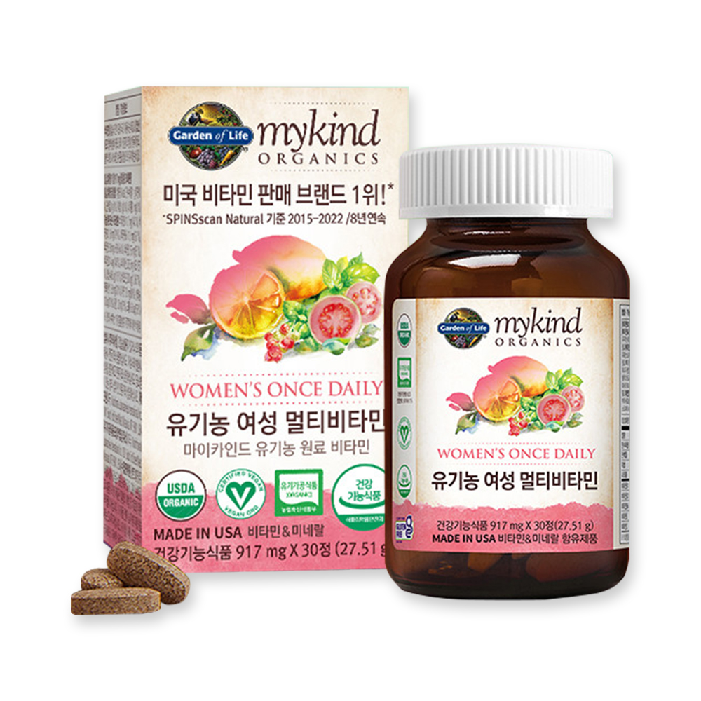 <b>가든오브라이프</b> 유기농 여성 멀티비타민 917mg x 30정, 1개
