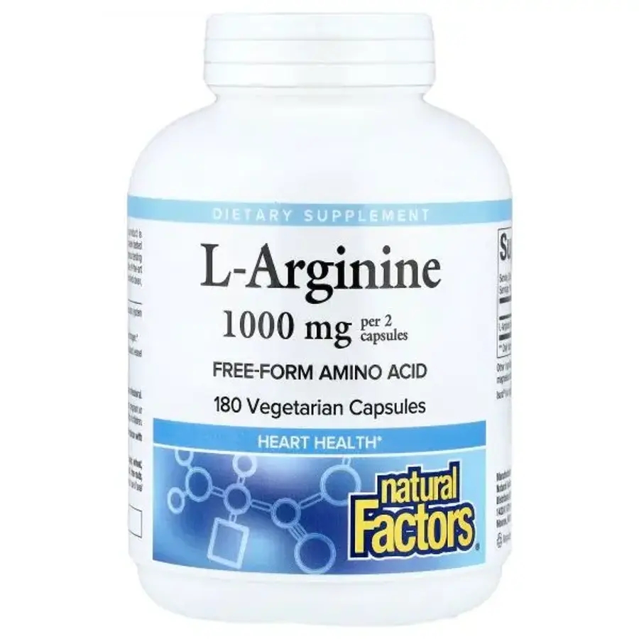 Natural Factors, L-<b>알지닌</b>, 베지 캡슐 180정(캡슐 1정당 500mg)