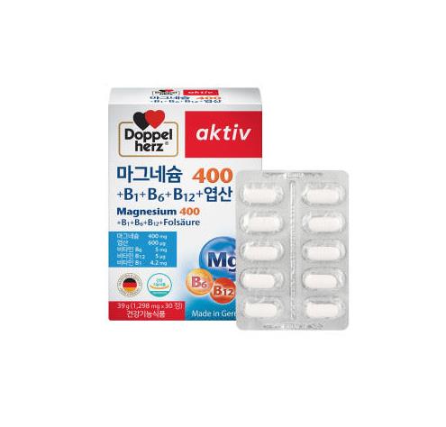 <b>도펠헤르츠</b> 마그네슘 400+B1+B6+B12+엽산 1,298mg x 30정, 1개