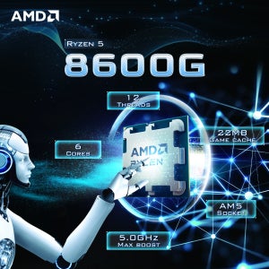 새로운 AMD Ryzen 5 8600G L3=16M 소켓 AM5 4.75GHz R5 8600G 게이밍 6코어 12스레드 프로세서 65W 4NM DDR5 (팬 미포함)