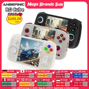 안베르닉 RG 큐브 휴대용 게임 콘솔 3.95인치 IPS 멀티 터치 스크린 T820 안드로이드 13 RGB 조이스틱 5200mAh 비디오 게임 콘솔