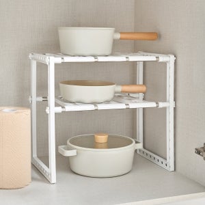 마이키친 싱크밑 확장형 정리선반 43.3-72.8X26X38