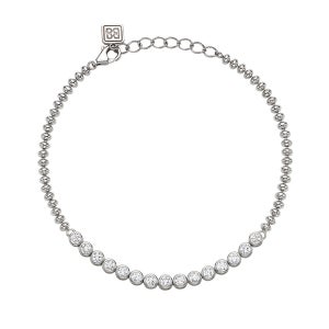 [비긴스] [실버925] BB BEZEL TENNIS RUGBY BALL CHAIN BRACELET