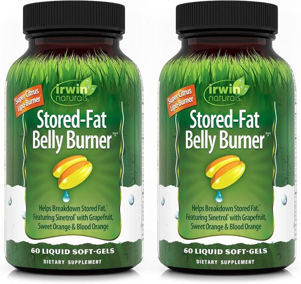 Irwin Naturals Stored-Fat Belly Burner <b>Sinetrol</b> 자몽 스위트 오렌지 및 블러드 오렌지 포함 - 고집 지방 분해 - 액체 소프트젤 60개