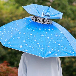 [패션포럼] 고급형 2단 핸즈프리 모자 우산 낚시 통풍 양우산 자외선차단 야외활동 스포츠 낚시 등산_24193327