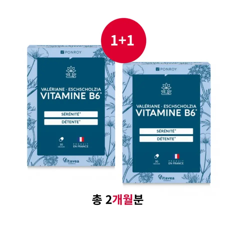 이브퐁루아 발레리안 에스출지<b>아 비타민B6</b> 30캡슐 총 2통(60캡슐)