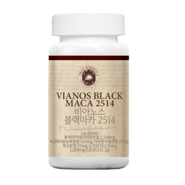 비아노스 블랙마카 2514 남성 활력 영양제 페루산 마카 추출물 120정 1개