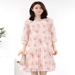 (모슬린) 엄마옷 프릴 쉬폰플리츠 원피스 613FGH165 마담/중년여성/빅사이즈/50대/60대