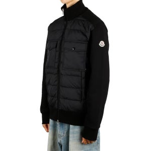 몽클레르 몽클레어 8G00033 89AHS 999 로고 패치 패딩 집업 가디건