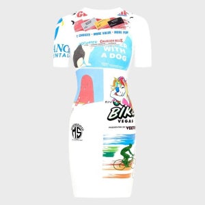 MARINE SERRE W 리제너레이티드 그래픽 티셔츠 미니 드레스 화이트 REGENERATED GRAPHIC TSHIRTS MINI DRESS WH10 WHITE MRSW25