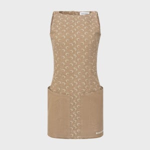 MARINE SERRE W 문 자카드 트윌 미니 드레스 다크 베이지 엠오오 MOO N JACQUARD TWILL MINI DRESS MRSW242PRDR033BE 3112390