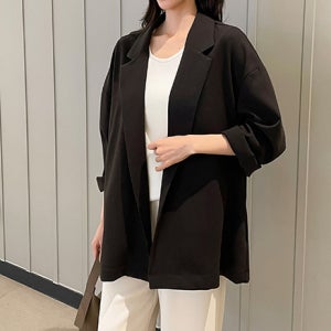 오픈형 카라 롱자켓
