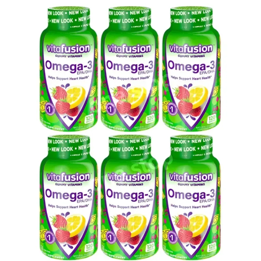 <b>비타퓨전 오메가3</b> 패티 애시드 100mg 내추럴 베리 레모네이드 구미 120정 6개입