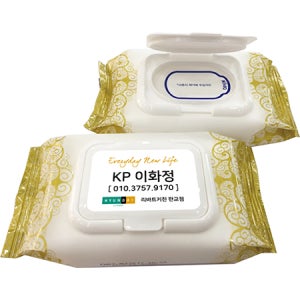 캡형 30매 구름골드 물티슈 답례품 소량판촉물 홍보물 주문제작