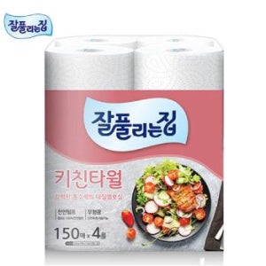 미래생활 잘풀리는집 키친타월 150매x4롤 번들포장 기념품 판촉물주문 기업굿즈 인쇄기념품