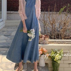 [LABEL] 헤이올리 절개라인 데님원피스[size:S,M]