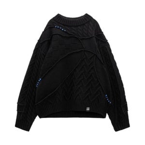 자라 패치워크 오버사이즈 니트 스웨터 블랙 x 아더에러 5755 002 800 150539105