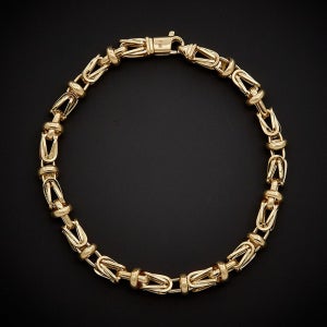 이탈리안골드 14K 남성 판타지 스퀘어 비잔틴 팔찌 14k 골드 Men s Fancy Square Byzantine Bracelet 306942074 153525488