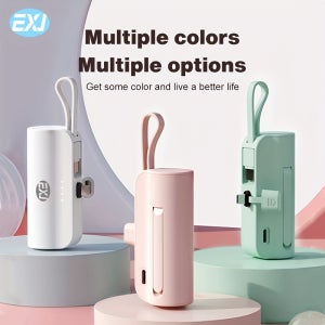 Exj-5000Mah 휴대용 보조 배터리, 아이폰/갤럭시/ 폰 디지털 전자 기기용 응급 보조 배터리