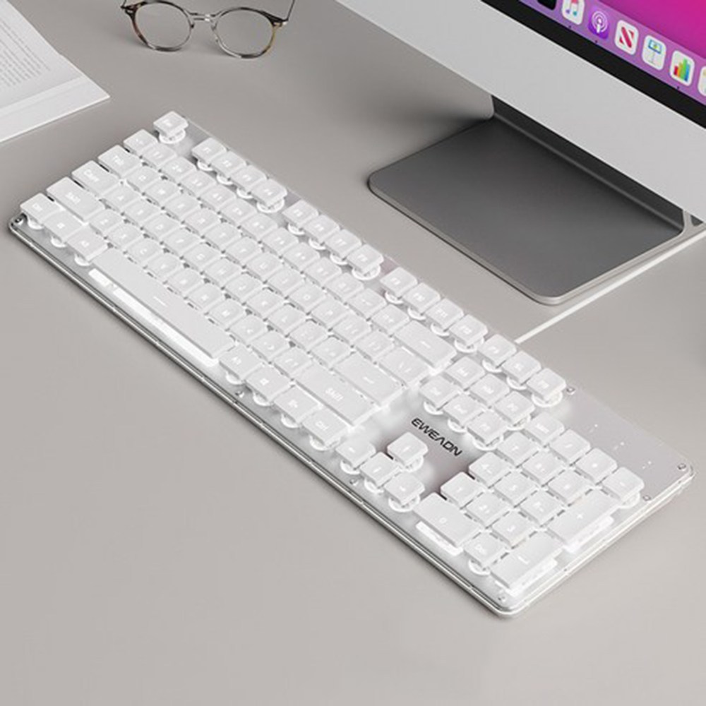 EWEADN 저소음키보드 LED 기계식 유선 일반형 104키 키보드  백색 백색 GX710 가성비 분석 및 추천 가이드