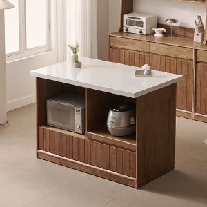 헤이즐 원목 광파오븐 인조대리석 아일랜드 홈바 식탁 렌지대 1200x750 GM537C