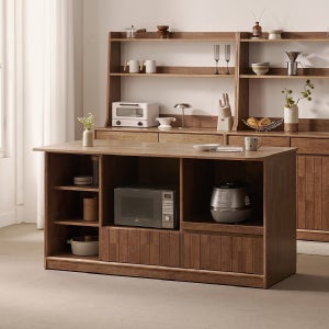 헤이즐 원목 광파오븐 오픈 아일랜드 홈바 식탁 렌지대 1600x750 GM544C