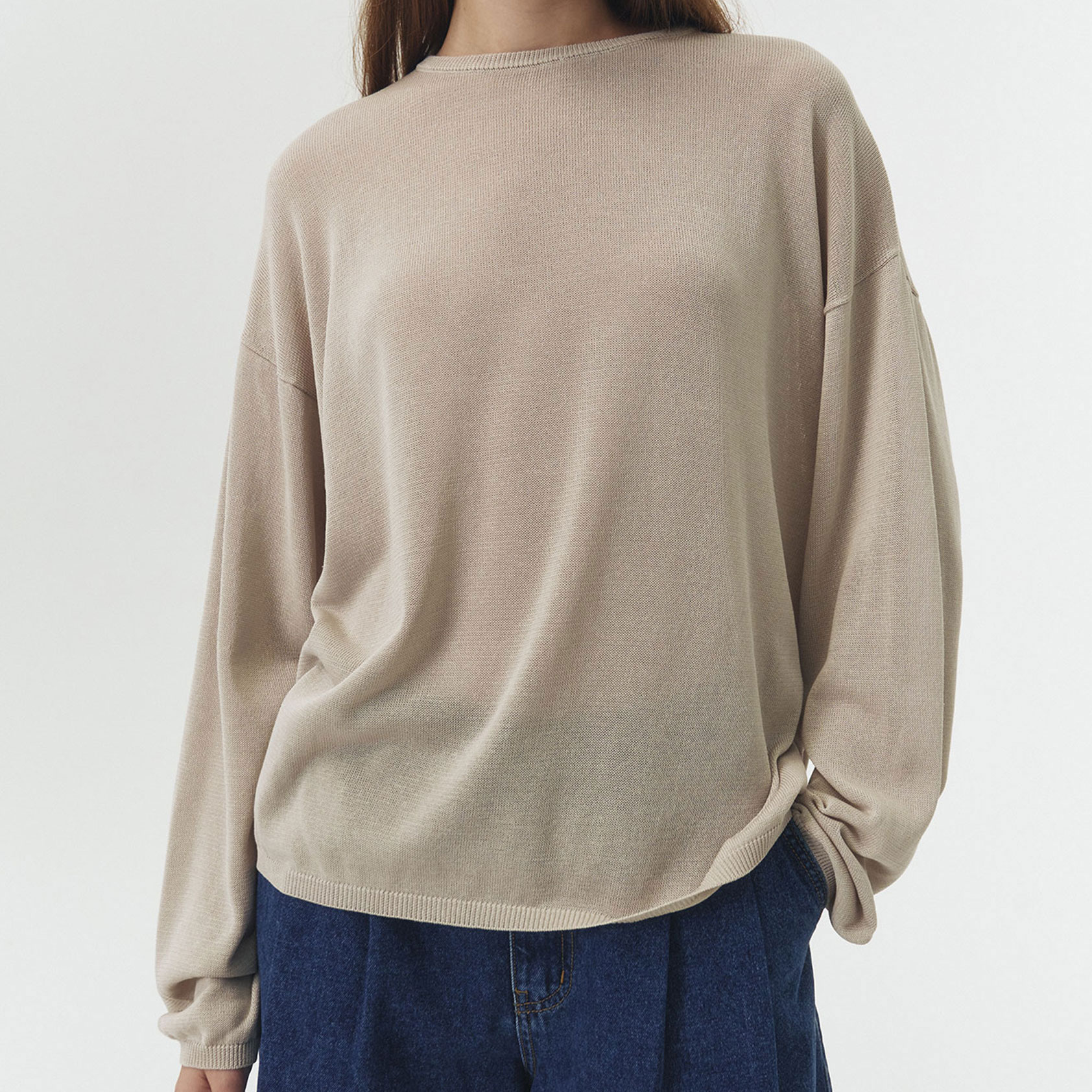 [더토어] Loose fit Cool Knit Top ( W.GREY )