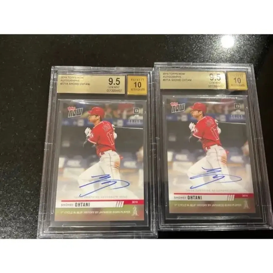 2019 탑스 나우 쇼헤이 오타니 371A 오토 99 1주기 BGS 9.5 젬 민트 야구 슬랩 사인 카드