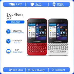 블랙베리 Q5 3G 4G 휴대폰 5.0MP 듀얼코어 2GB RAM 8GB ROM 언락 휴대폰