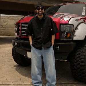 (M-4XL)카가리아 세미와이드핏 데님밴딩팬츠 H5000[KUMA 빅사이즈 프리미엄 덤블워싱]