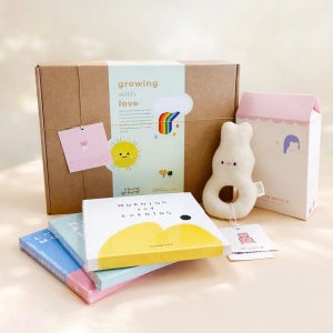 프리미엄 출산선물 초점책 오가닉 딸랑이 세트