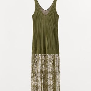 자라 레이스 믹스 니트 미디 원피스 1223/141/500 GREEN_P0181223141GREEN