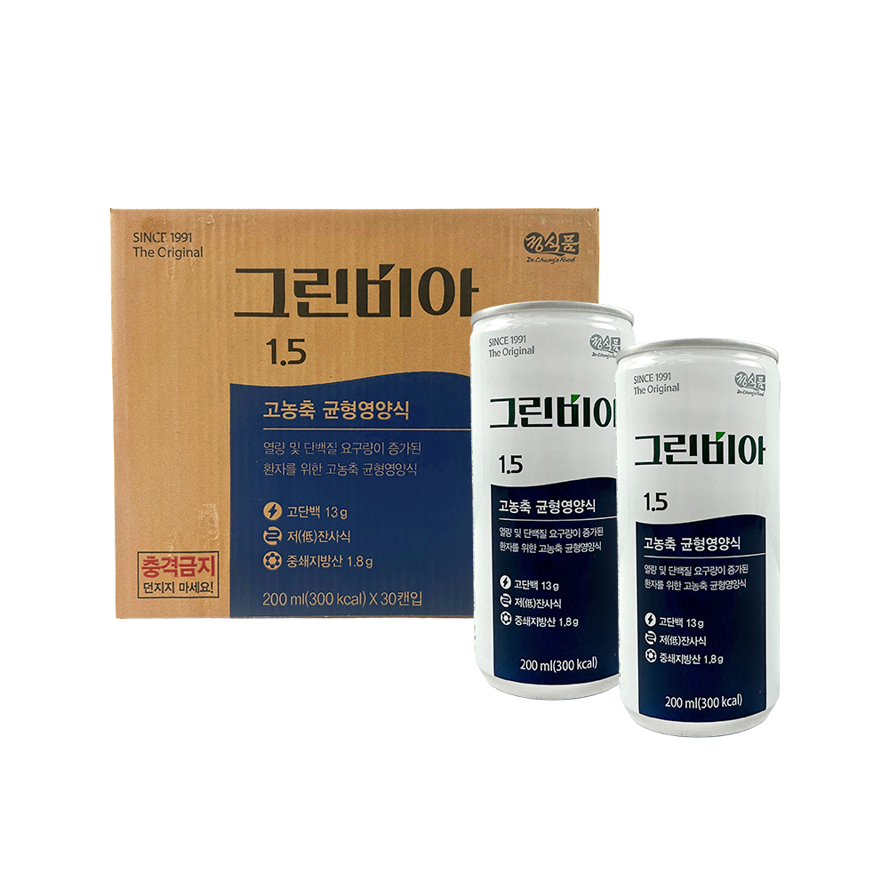 그린비아 고열량 고단백 저잔사식 고농축 균형 영양식 200ml, 30개