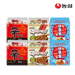 농심 신라면 10개+짜파게티 10개+배홍동비빔면 8개