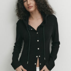 [소플러] ARI HOODIE CARDIGAN_BLACK ARI BK