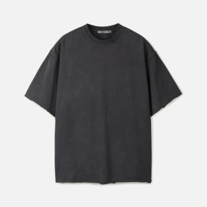 [247시리즈] 다이드 워싱 로우 엣지 크롭 티셔츠 CHARCOAL TMTAX26472CHX