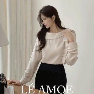 내일도착 블라우스 [하객룩/출근룩][MADE] 실키 새틴 리본 블라우스