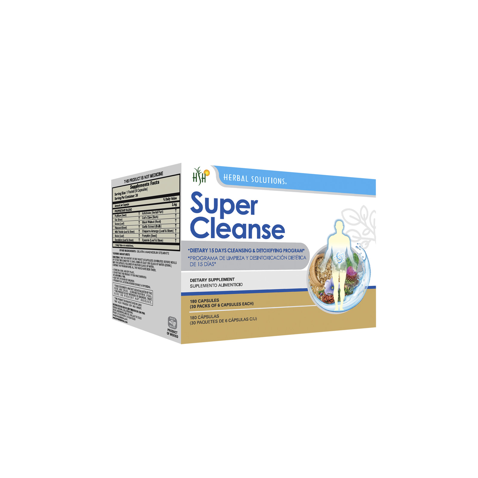 Herbal Solutions <b>허벌 솔루션</b> 슈퍼 클렌즈 - 소화 기능 개선을 위한 14가지 성분 함유 포뮬러 133157  1개